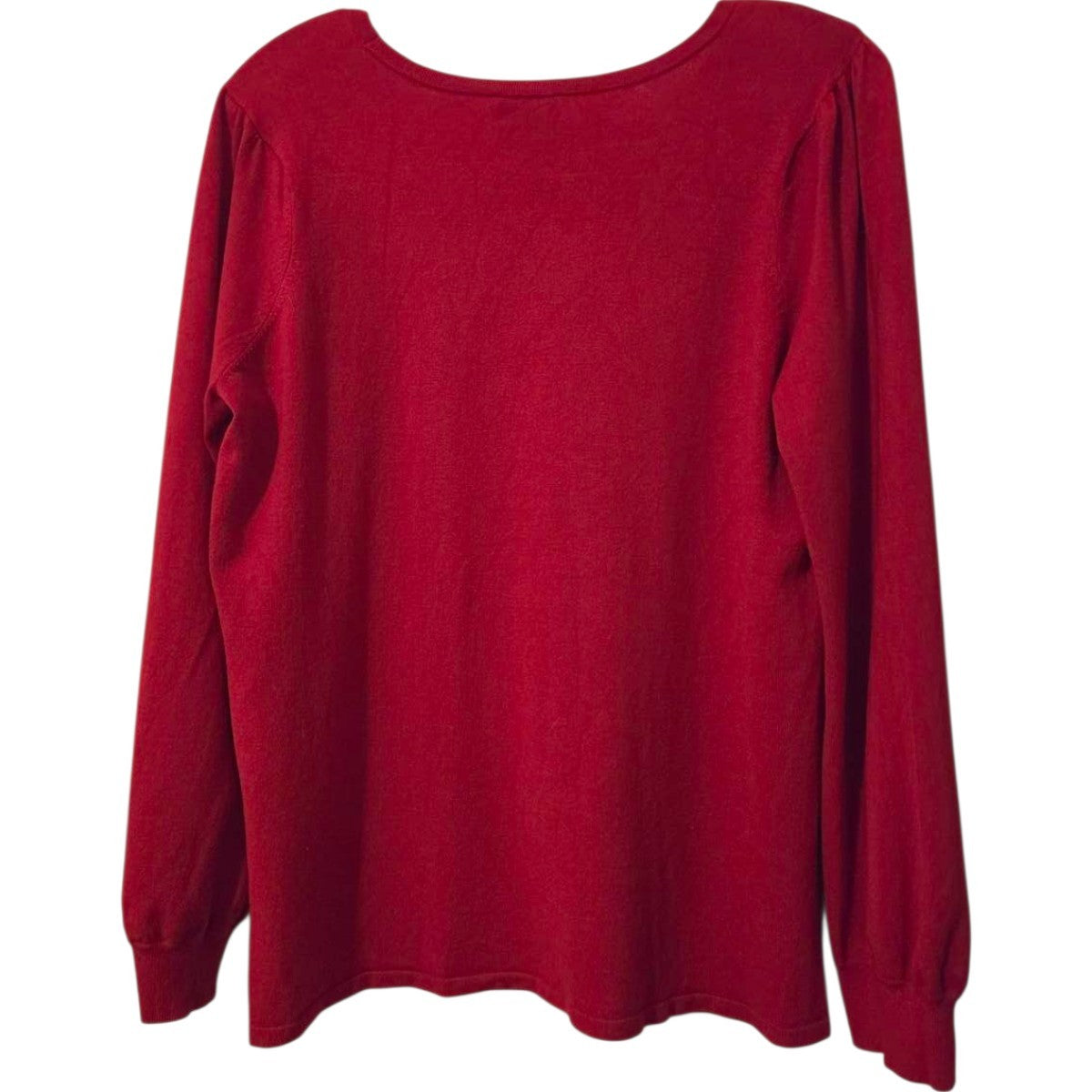 chico's long sleeve top size 1 red scoop neck knit - Image 3