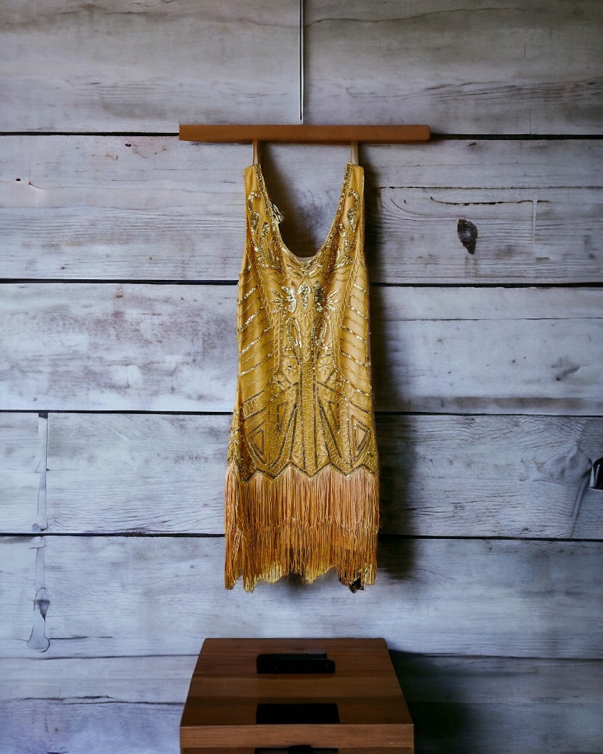 Babeyond NWT Dress - Short,Beige/Gold, Medium