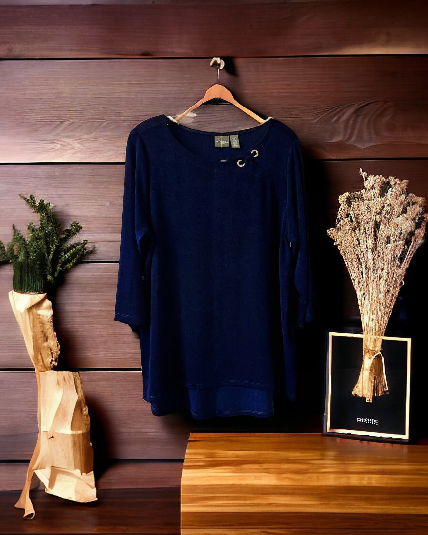 Travelers by Chicos LS Top,Navy, 2p