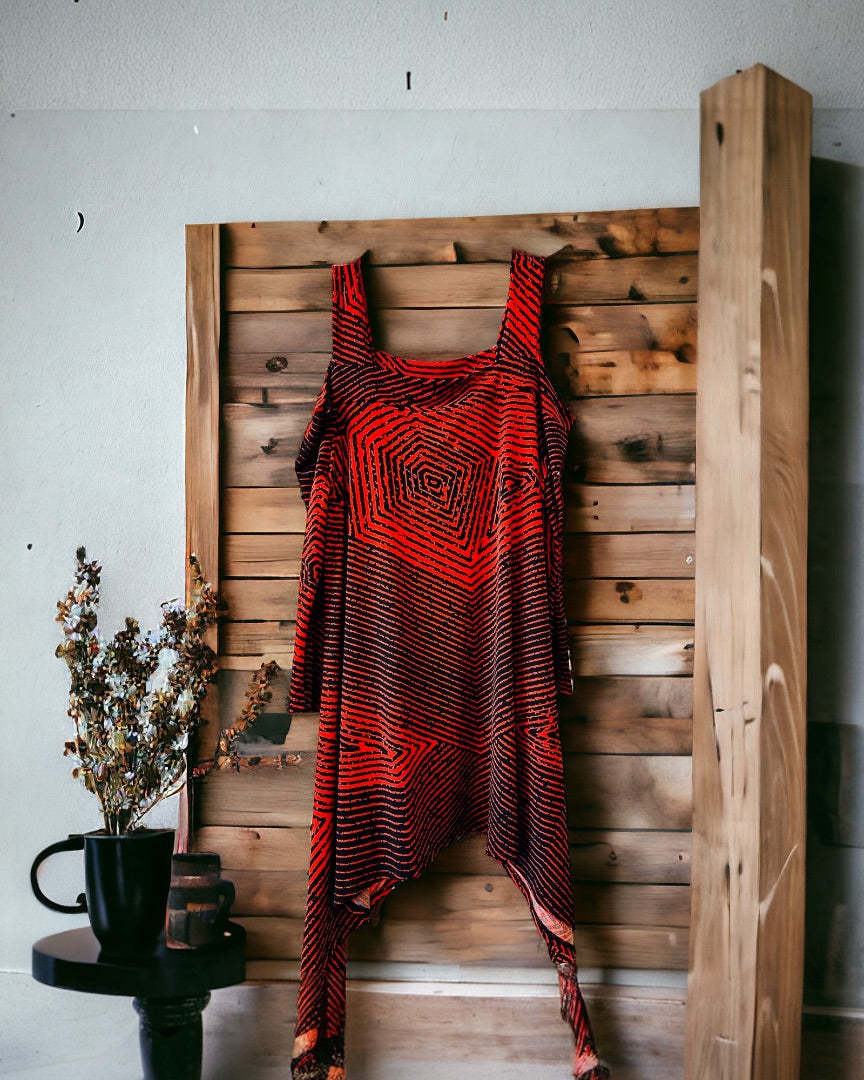 Clara Sun Woo SS Top,Red/Black Print, Small