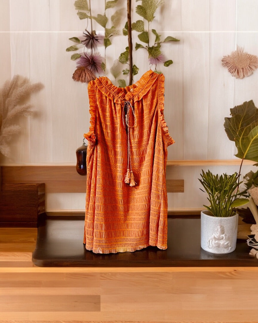 Max Studio Slvls Top,Dark Peach, Large