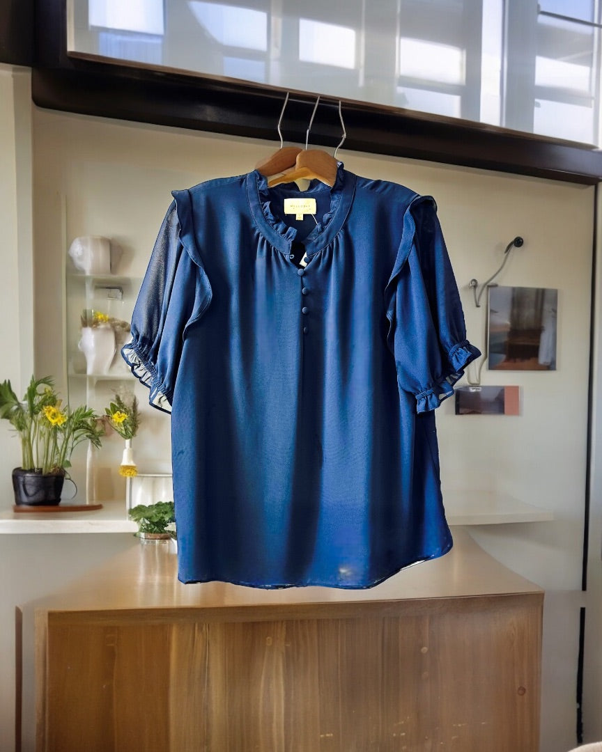 Melloday SS Top,Navy, Large