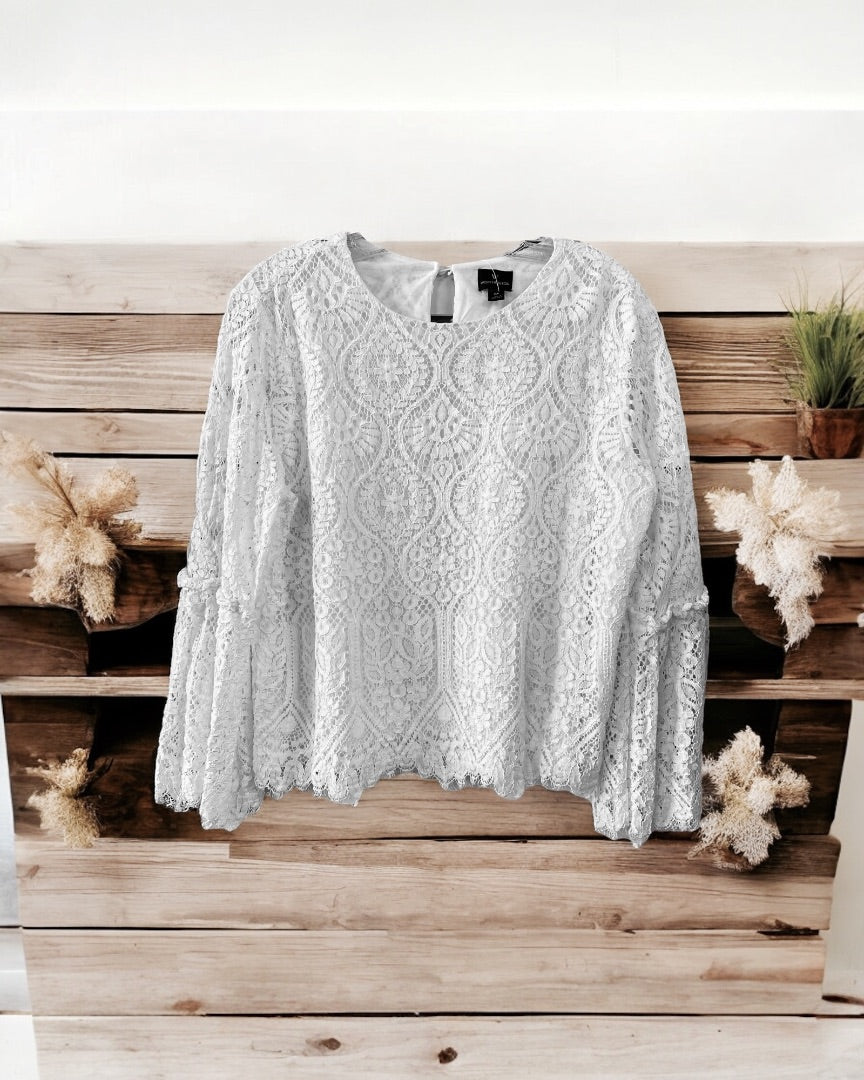 Worthington LS Top,White, XLarge