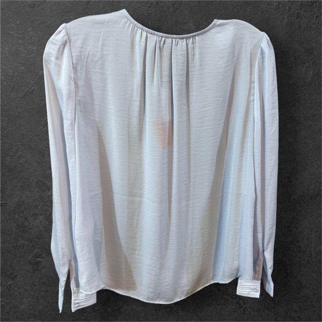 Banana Republic LS Blouse,Lt Blue, XSmall