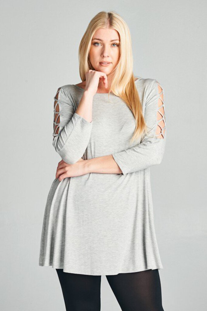 Criss Cross Open Sleeve Jersey Top