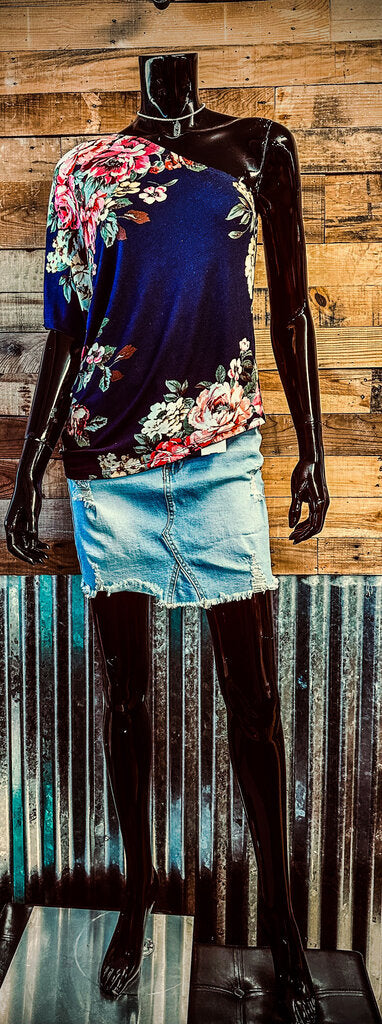 Floral One Shoulder Tunic Top