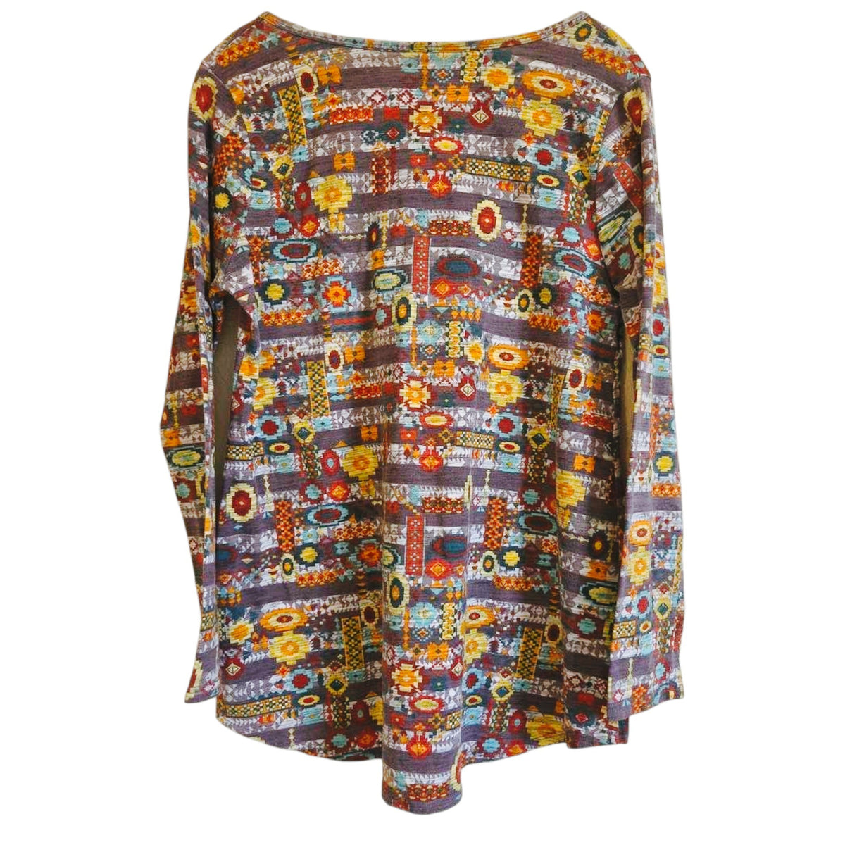 LulaRoe XL Long Sleeve Women's Top Multicolor Geometric Pattern Knit - Image 2