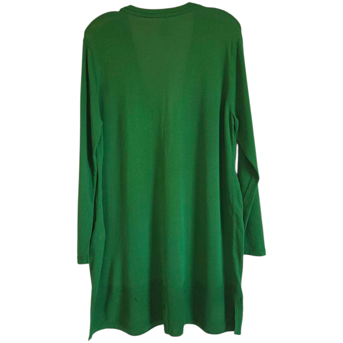 Chicos Size 2 Green Button-Front Long Sleeve Cardigan Sweater - Image 2