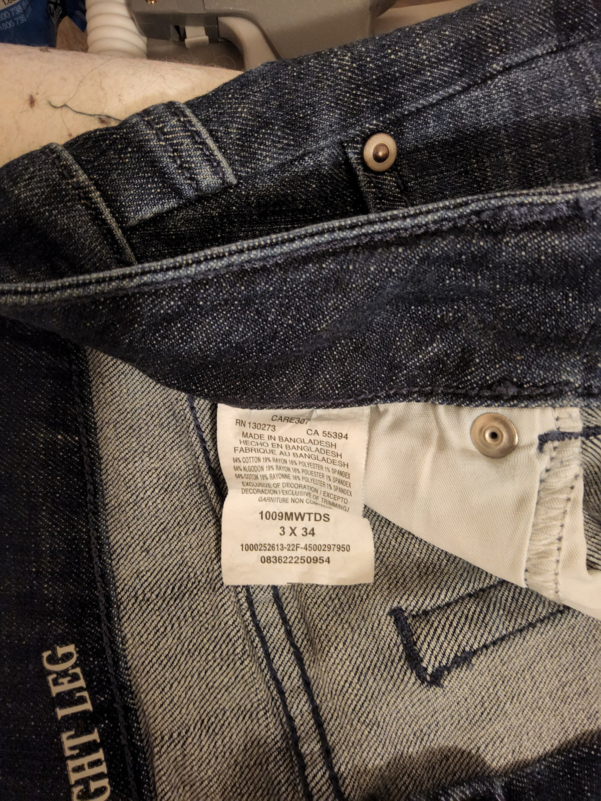 Wrangler Straight Leg Jeans 3 X 34 Dark Indigo Denim - Image 4