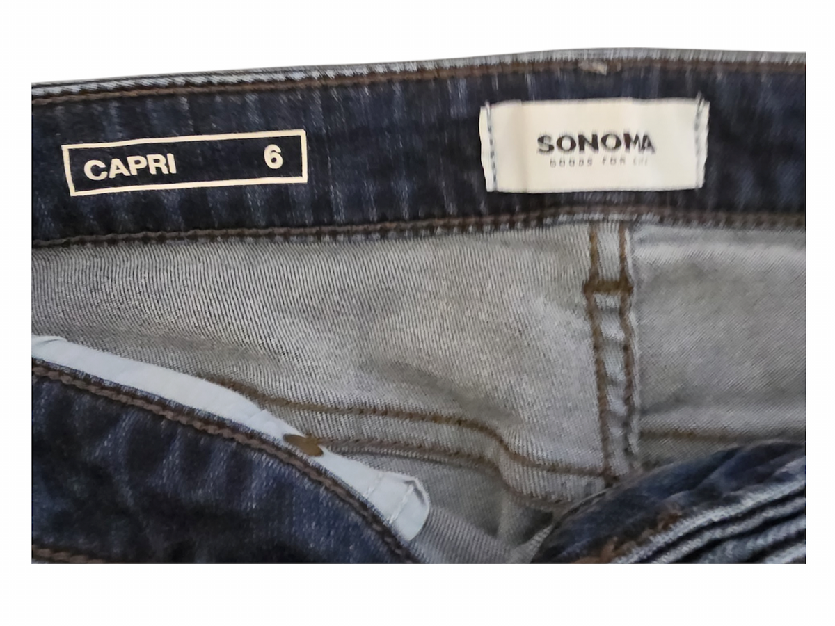Sonoma Capri Jeans Size 6 Dark Indigo Denim Straight Leg - Image 2