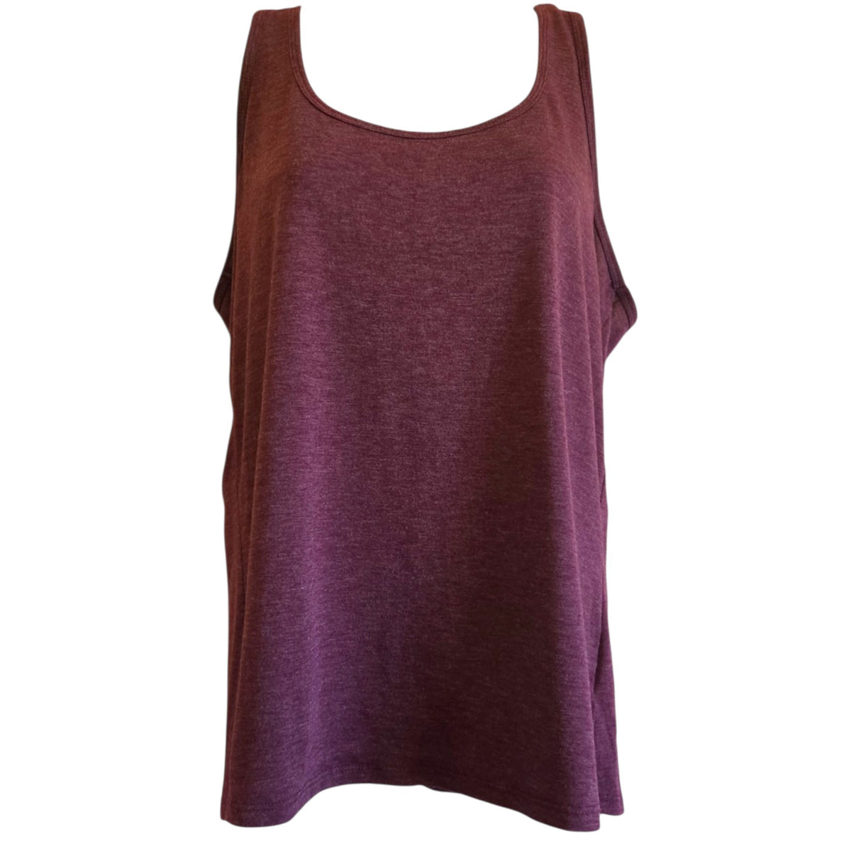 Marika Medium Burgundy Racerback Tank Top Women's Activewear Stretchy - Image 1