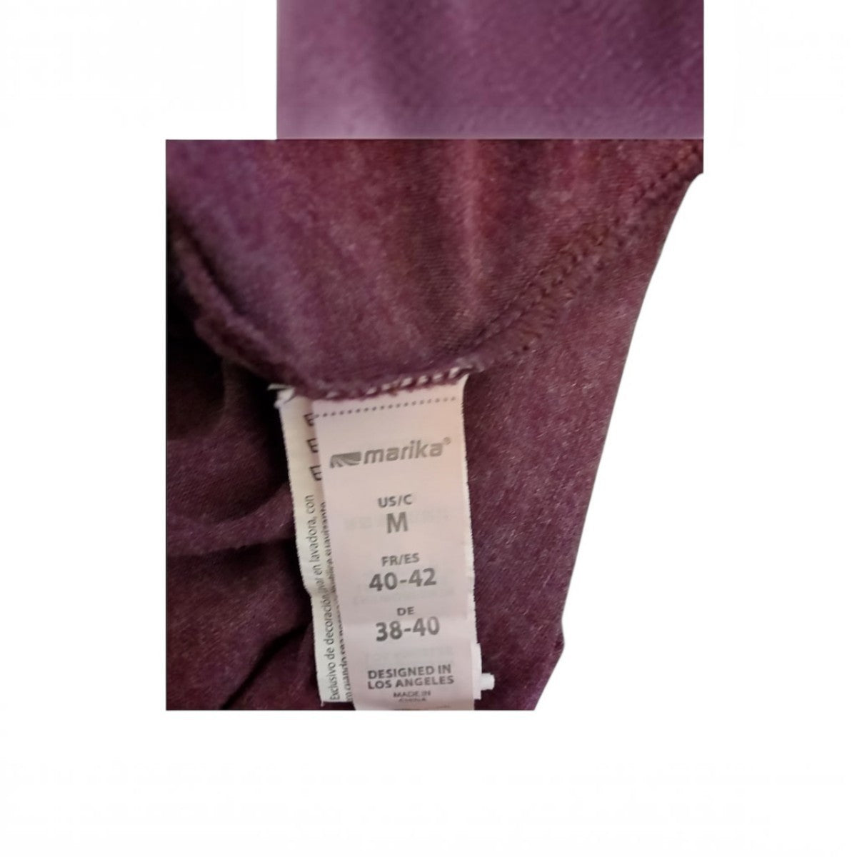 Marika Burgundy Pants Size M Side Zip Pocket Athletic - Image 3