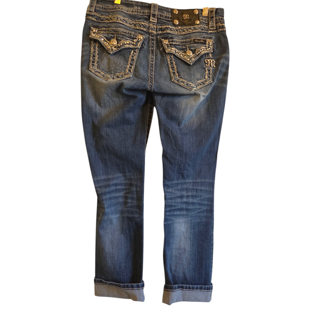 Miss Me Jeans Size 27 Blue Denim Capris Embellished Back Pockets - Image 2