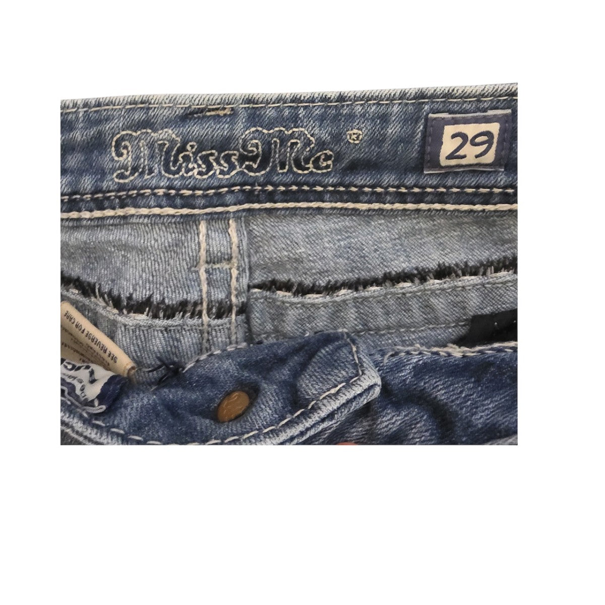 Miss Me Jean Capris Size 29 Blue Denim Contrast Stitching Five Pocket - Image 5
