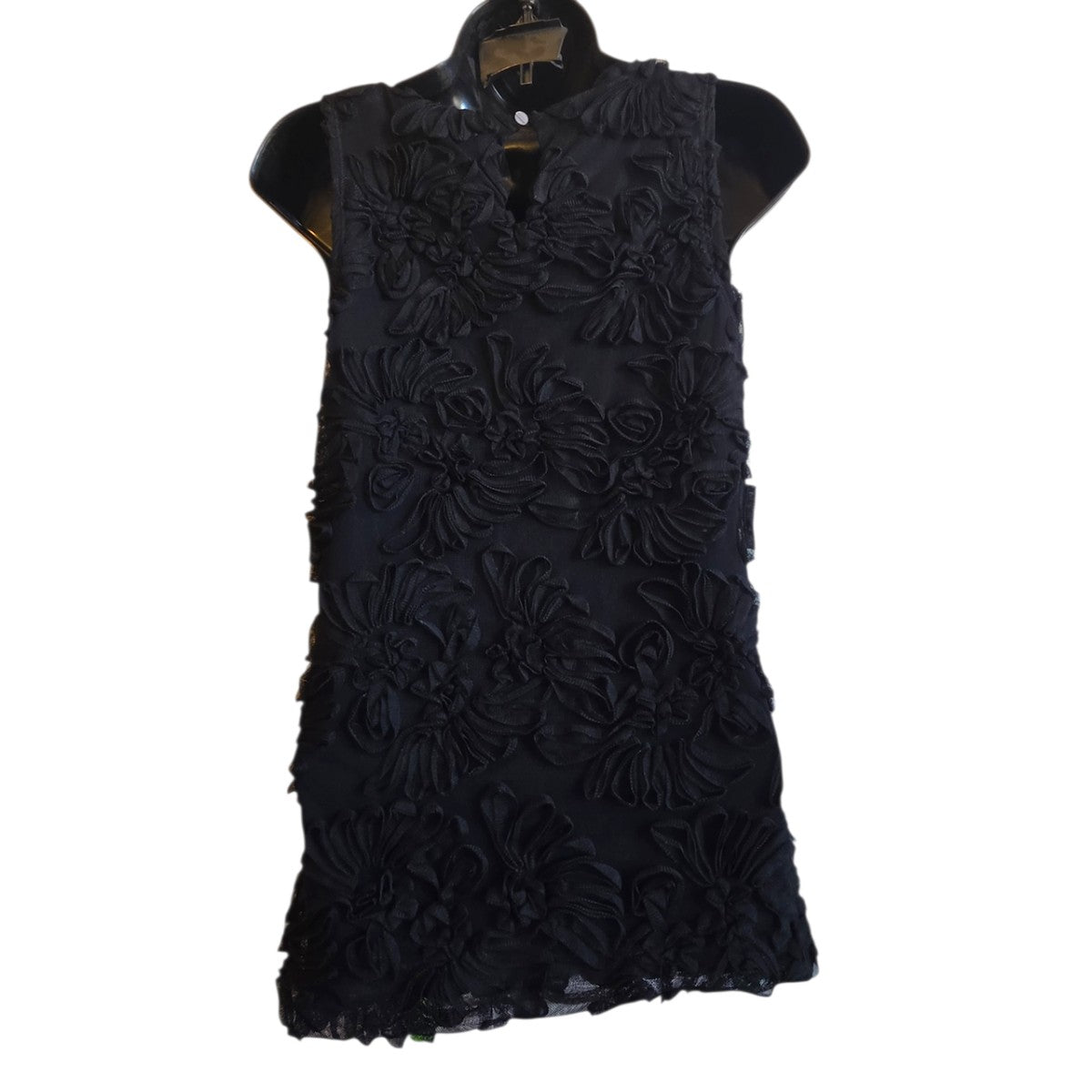 Banana Republic Textured Floral Applique Sleeveless Top Size M Black - Image 2