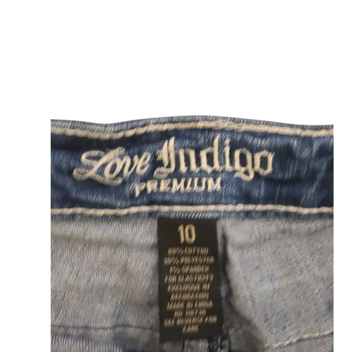 Love Indigo Premium Jeans Size 10 Blue Cotton Polyester Rayon Spandex - Image 3