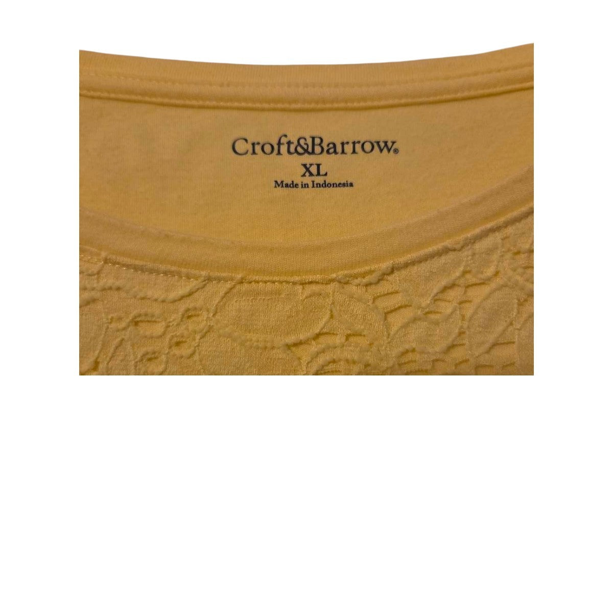 Croft&Barrow XL Yellow Long Sleeve Lace Front Top - Image 3