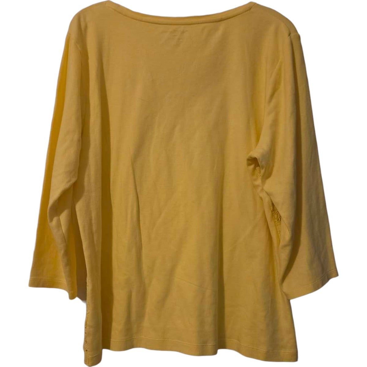 Croft&Barrow XL Yellow Long Sleeve Lace Front Top - Image 2