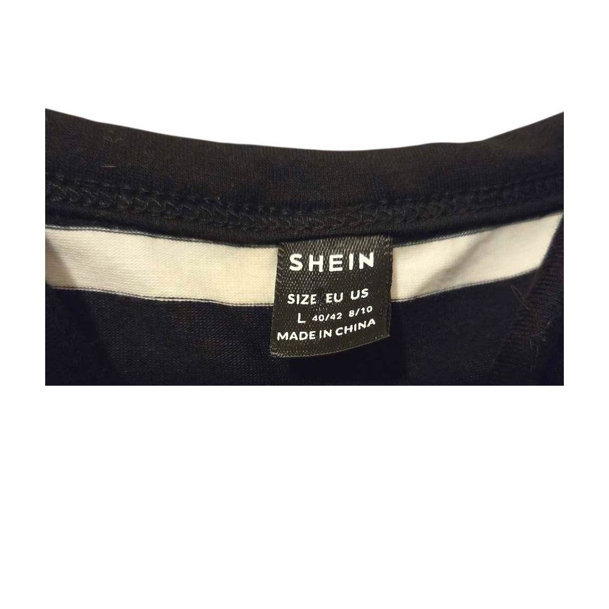 SHEIN Striped Midi Dress Size L Black White Spaghetti Strap - Image 3