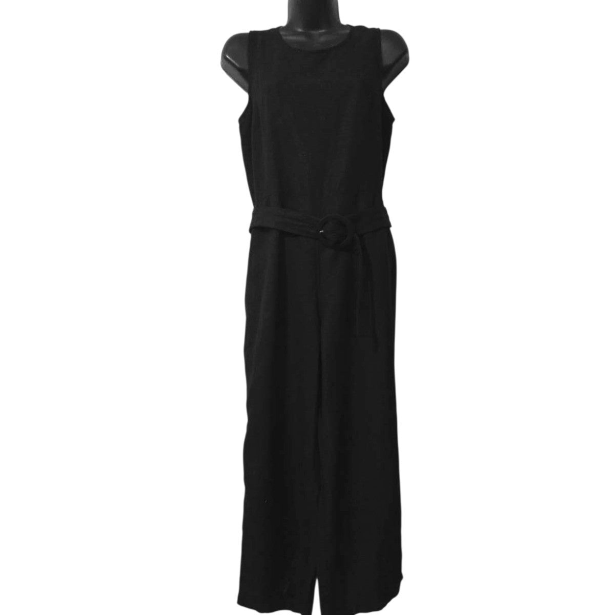 LOFT Black Sleeveless Jumpsuit 6P with Belt - Image 1