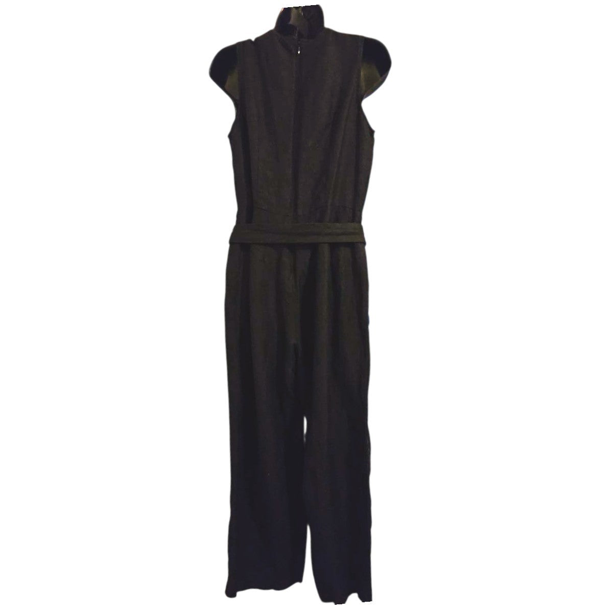 LOFT Black Sleeveless Jumpsuit 6P with Belt - Image 2