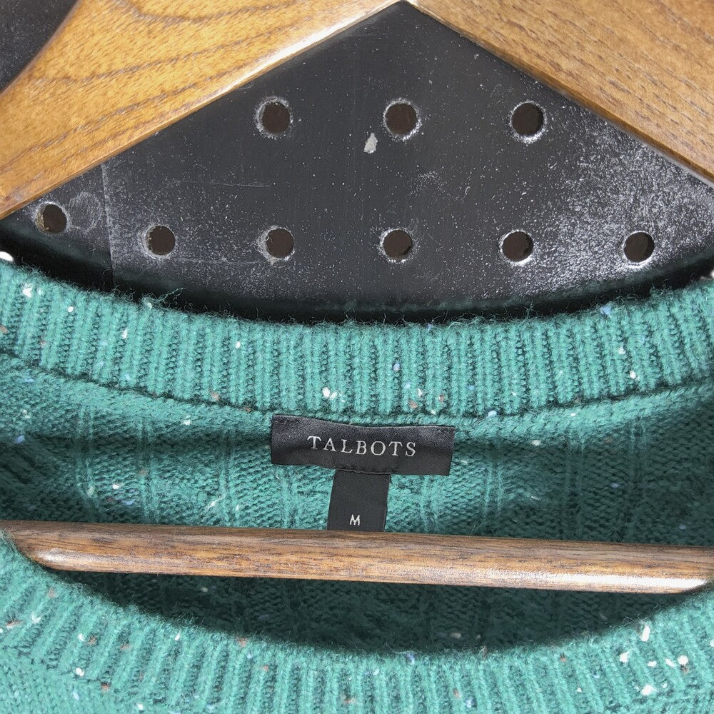 Talbots Tweed Cable Knit Crewneck Sweater Green Women's Medium - Image 5