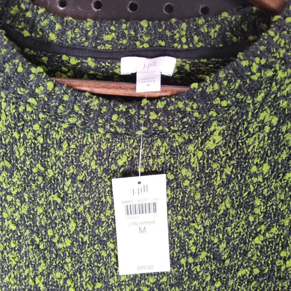 J.Jill  Green Marled Crew Neck Sweater Medium - Image 10