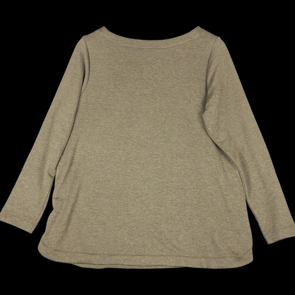 J.Jill Side Button Tunic Top Olive Green M Petite Knit Long Sleeve - Image 6