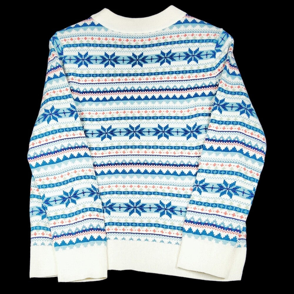 Talbots Fair Isle Sweater Blue White Women's Medium NWOT - Image 6