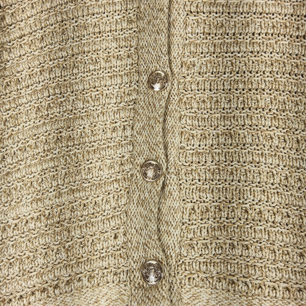 LOFT NWT Textured Rib Cardigan Pearl Buttons Beige L Cropped - Image 7