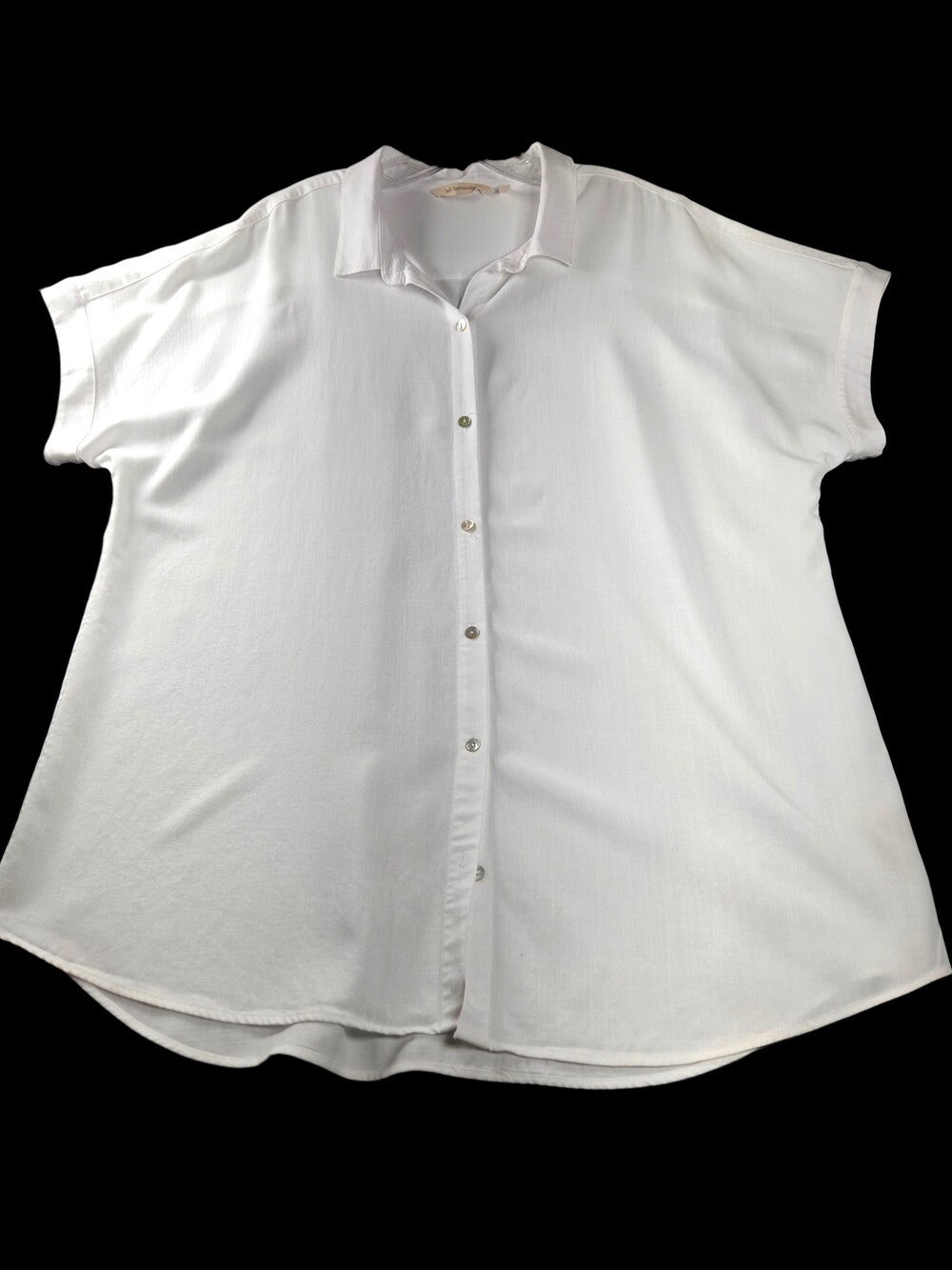 Soft Surroundings White Tencel Lyocell Short Sleeve Button Down XL - Image 5