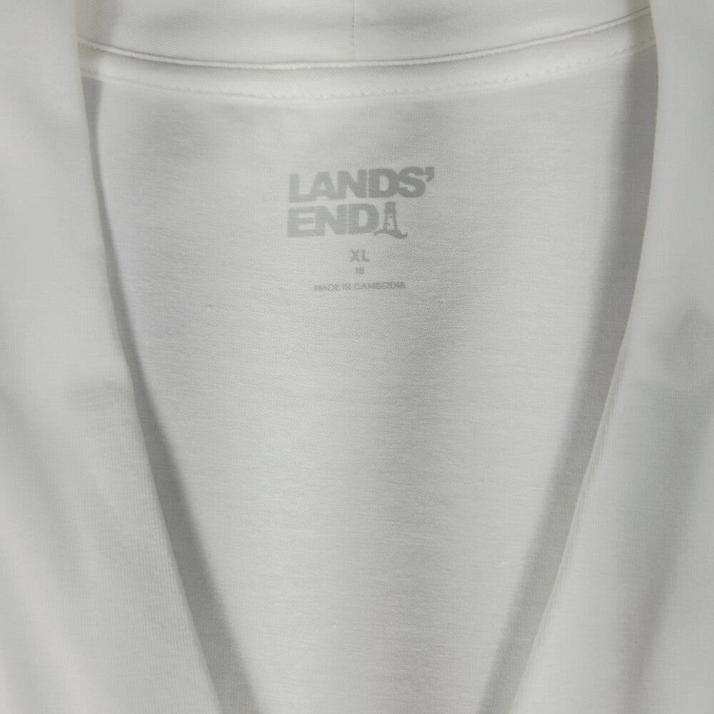 Lands' End Sleeveless Pleat Neck Blouse White XL Pullover - Image 5