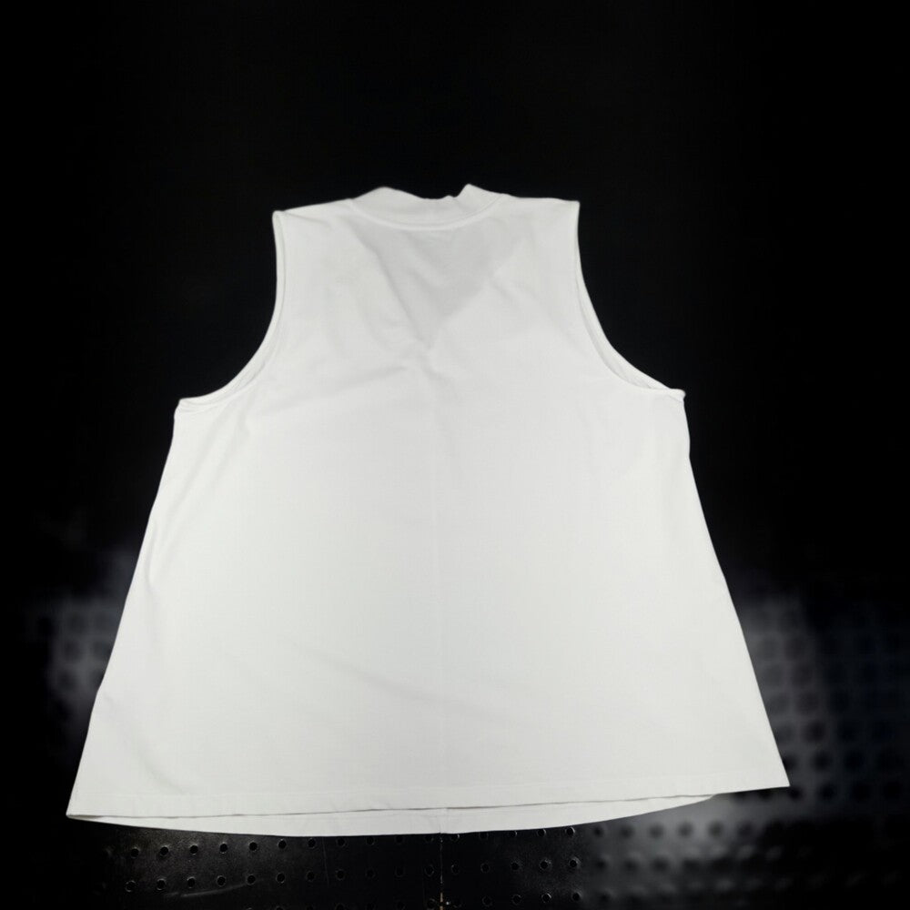 Lands' End Sleeveless Pleat Neck Blouse White XL Pullover - Image 6
