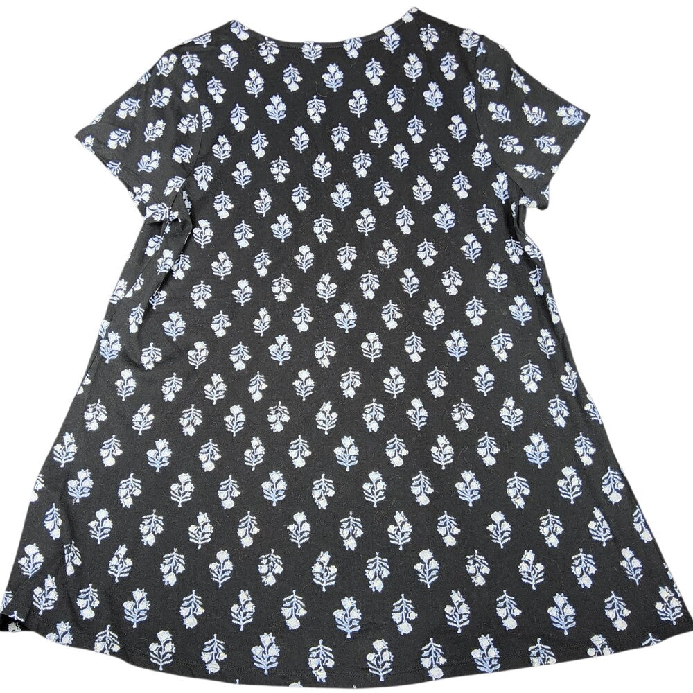 J.Jill Pure Jill Scoop-Neck Elliptical Tee Black Floral Print - Image 7