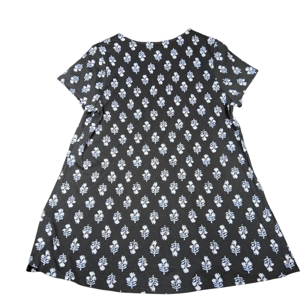 J.Jill Pure Jill Scoop-Neck Elliptical Tee Black Floral Print - Image 8