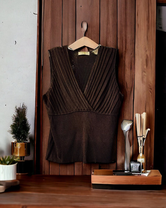 Valerie Stevens Slvls Top,Brown, Large