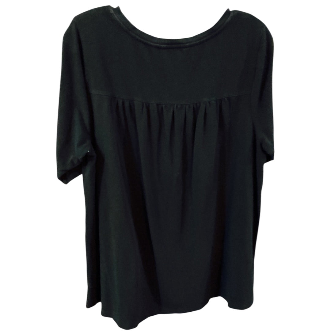 IsaacMizrahi Live Essentials SS Top,Black, XLarge