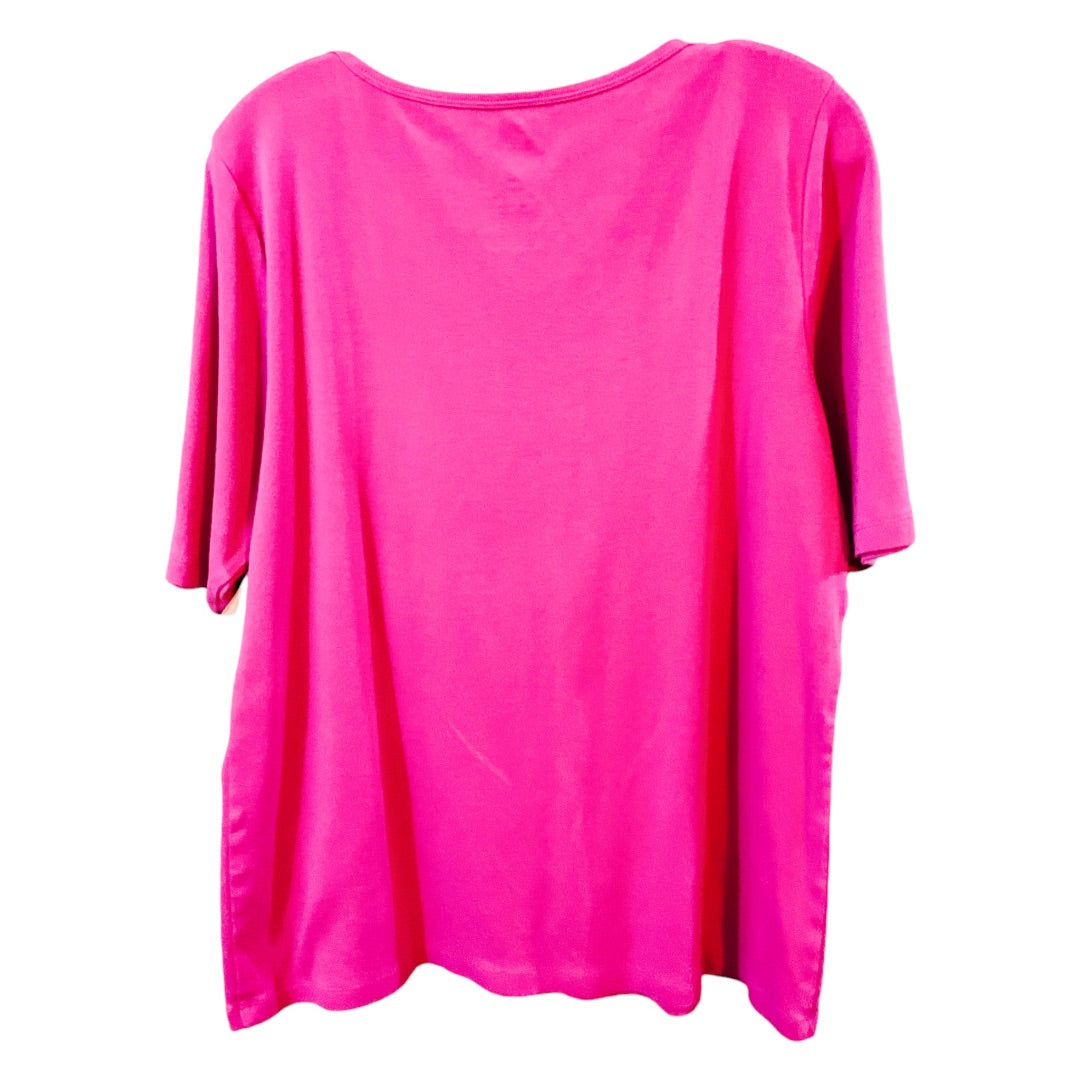 St John's Bay SS Top,Magenta, XLarge