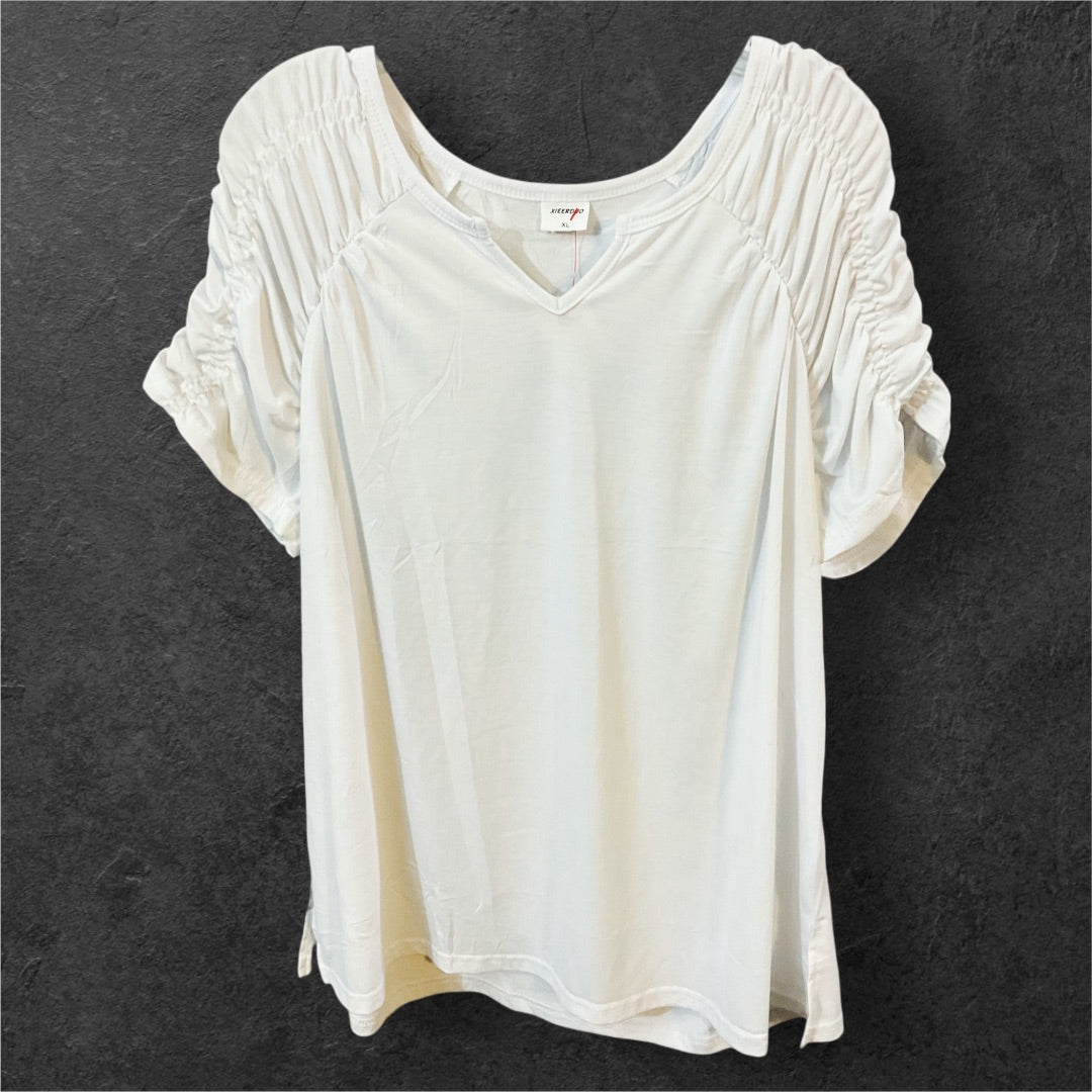 Xieerduo SS Top,White, XLarge