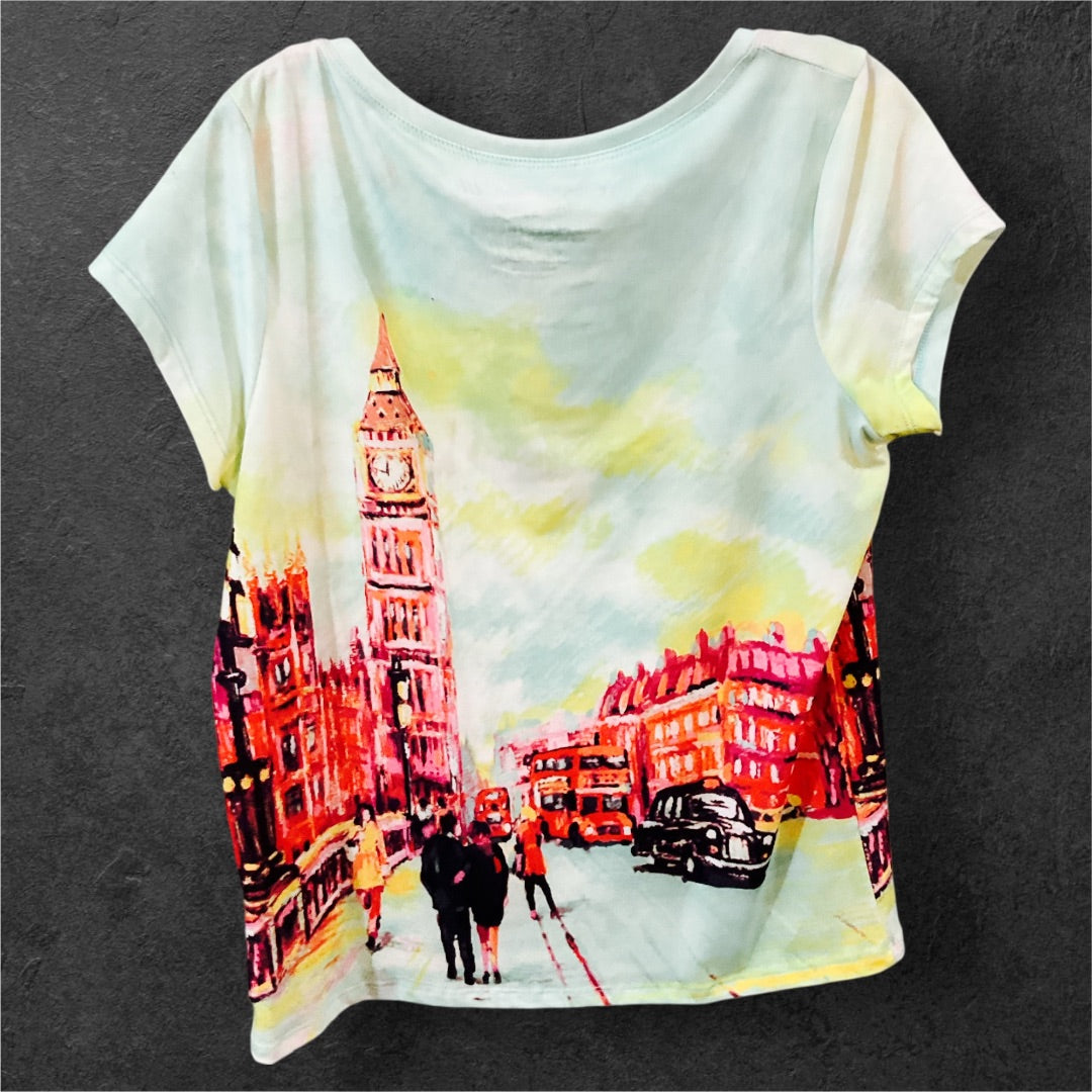 Onque Petite SS Top,Teal, Medium