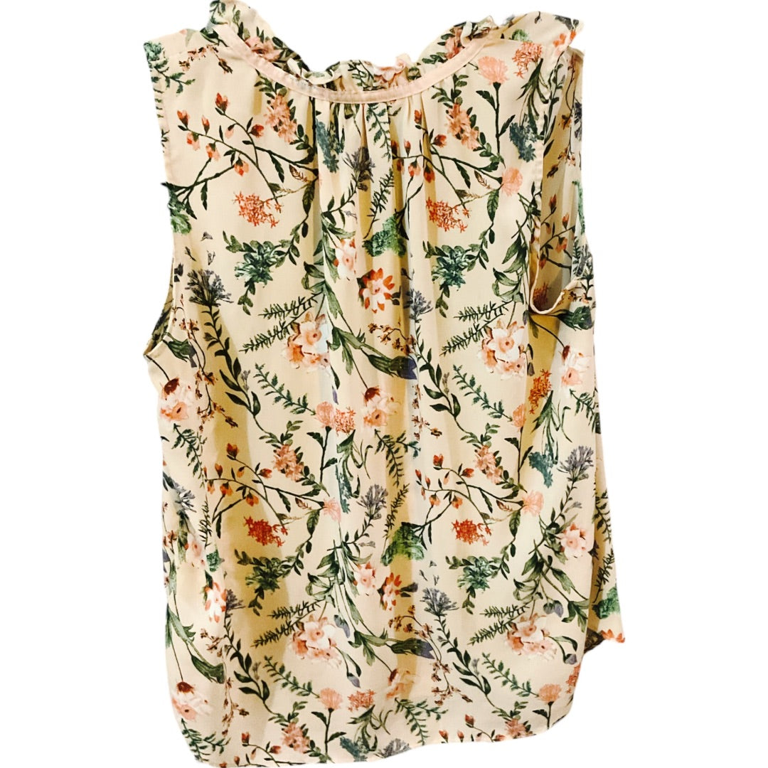Violet + Claire Slvls Top,Pink Floral, Medium