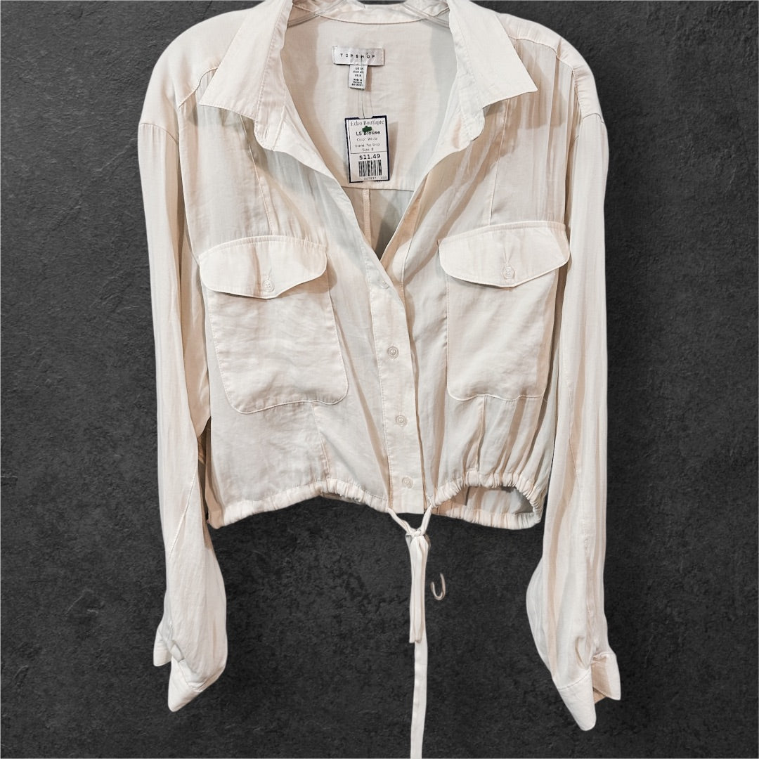 Top Shop LS Blouse,White, 8