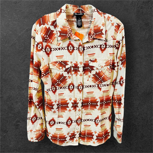 Wrangler LS Blouse,Off White/Rust Print, Medium