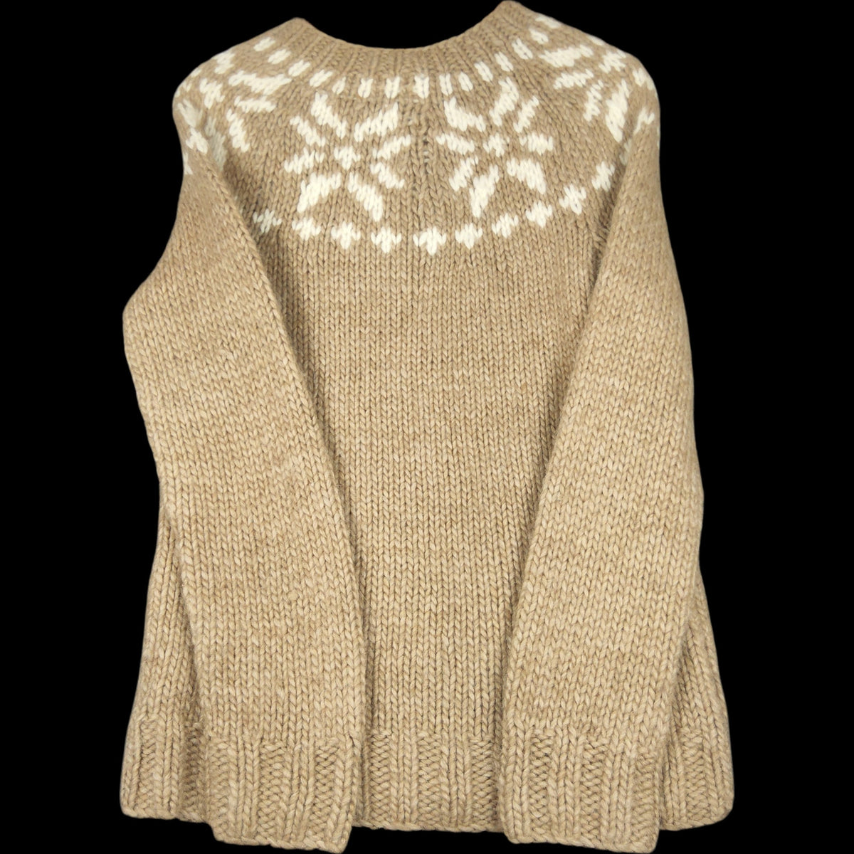 J.Crew NWT Fair Isle Alpaca Sweater Large Tan White - Image 4