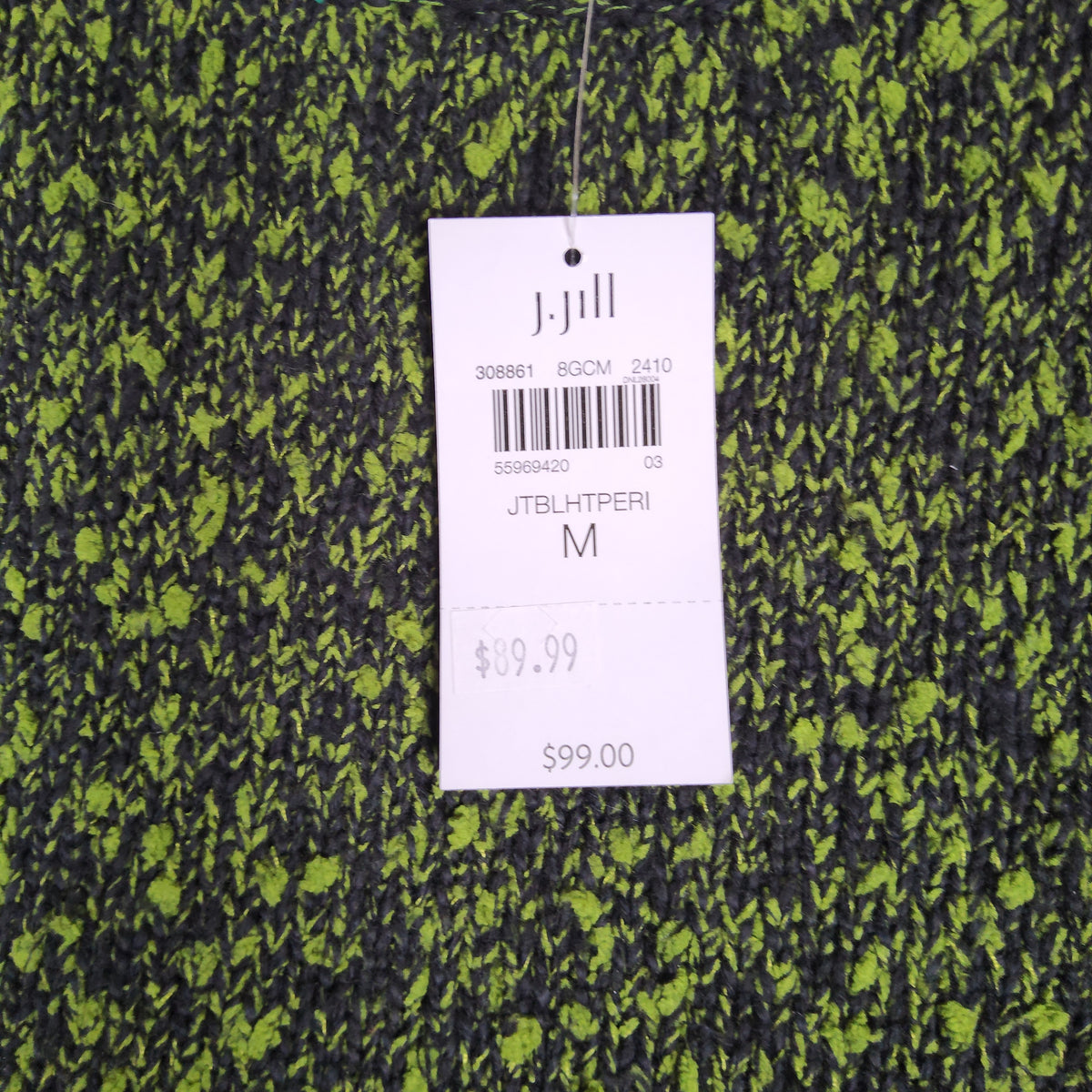 J.Jill  Green Marled Crew Neck Sweater Medium - Image 4