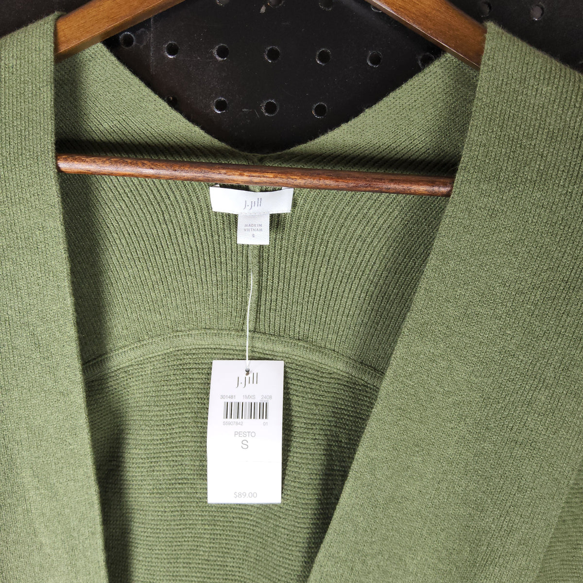 J. Jill NWT Organic Cotton Pesto Sleeveless Cardigan Vest S - Image 2