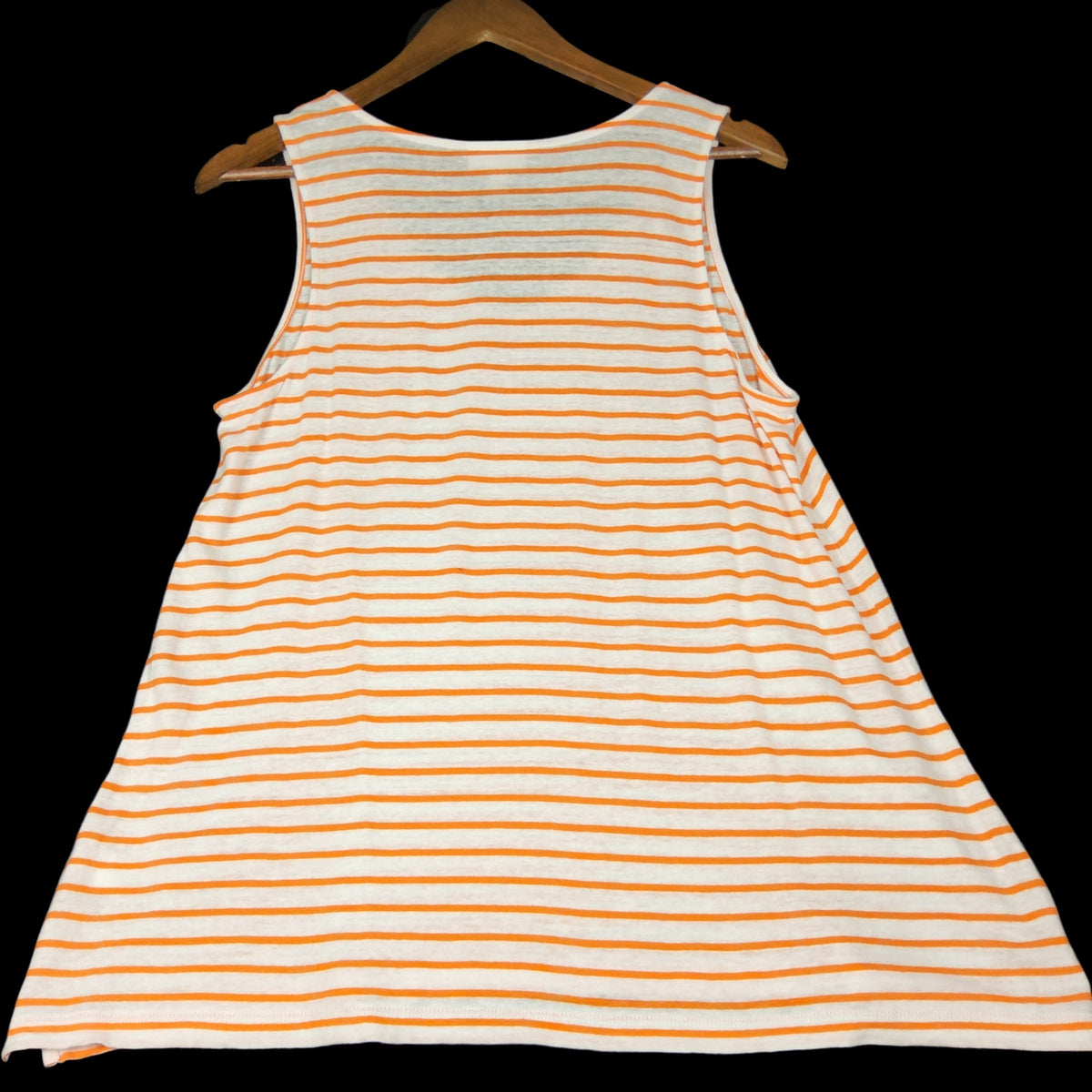 J. Jill Orange White Striped V-Neck Tank Top Size 8 - Image 3