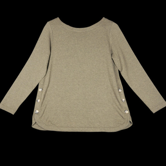 J.Jill Side Button Tunic Top Olive Green M Petite Knit Long Sleeve - Image 1