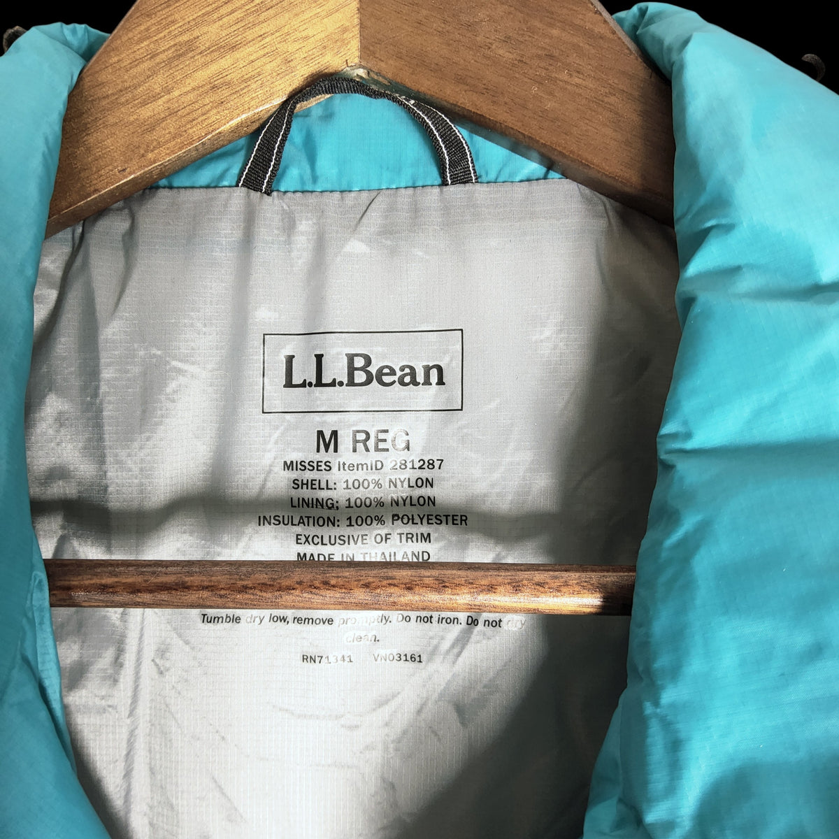 L.L.Bean PrimaLoft Packaway Vest Women's Turquoise M Regular - Image 3
