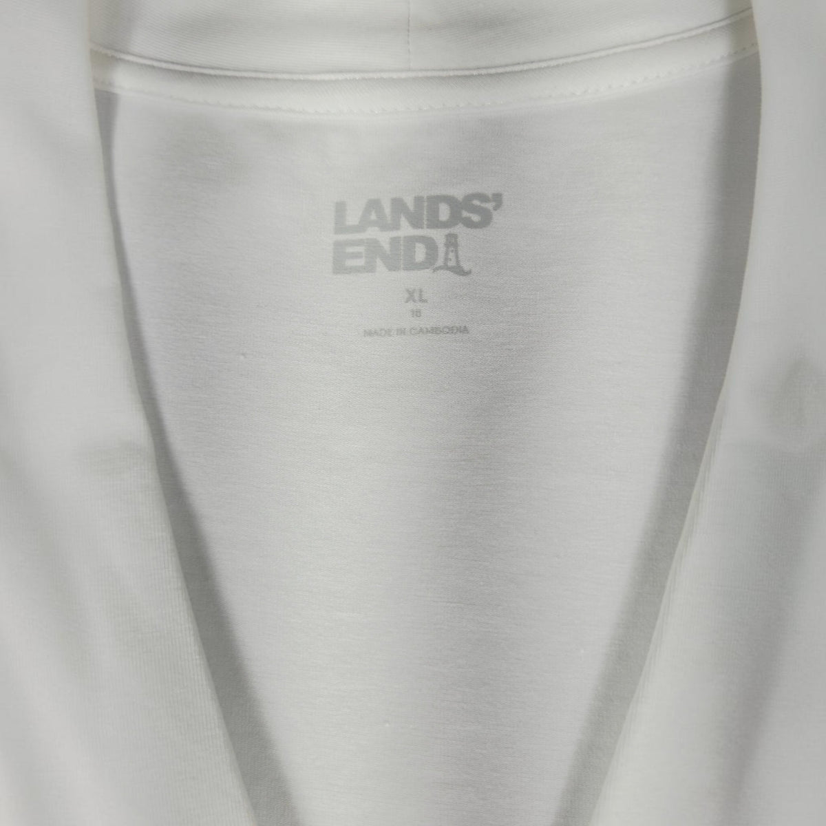 Lands' End Sleeveless Pleat Neck Blouse White XL Pullover - Image 2